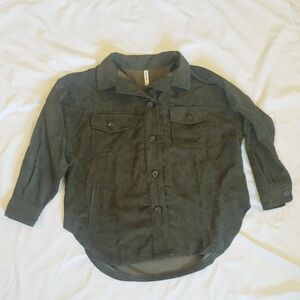 Women's Large Army Green Button-Up Shirt